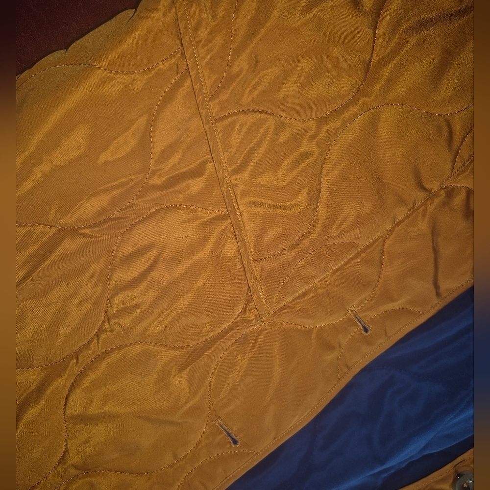 Men's Orange Quilted Vest with Blue Lining - Picture 7 of 9
